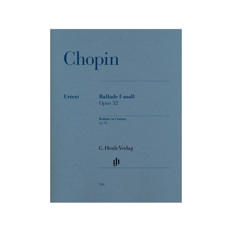 9790201809380HN938 Ballade In F minor Op.52 - Henle Urtext Edition