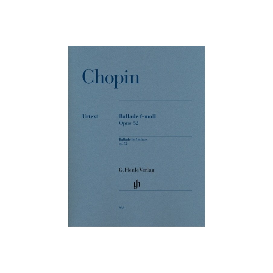 9790201809380HN938 Ballade In F minor Op.52 - Henle Urtext Edition