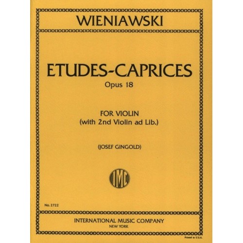 9790220421112IMC2722 Studi-Capriccio Op. 18 (Ii Vn Ad Lib.) (Gingold)
