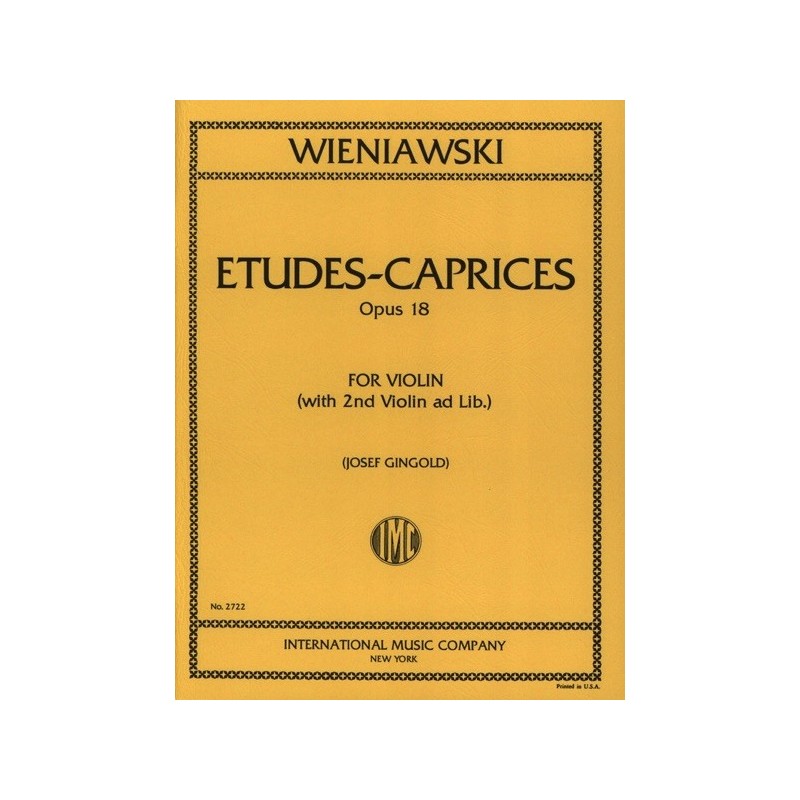 9790220421112IMC2722 Studi-Capriccio Op. 18 (Ii Vn Ad Lib.) (Gingold)