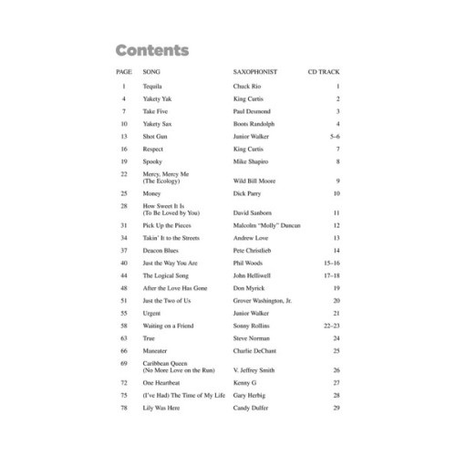 25 Great Sax Solos