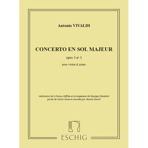 Concerto en Sol Majeur Opus 3, N 3 