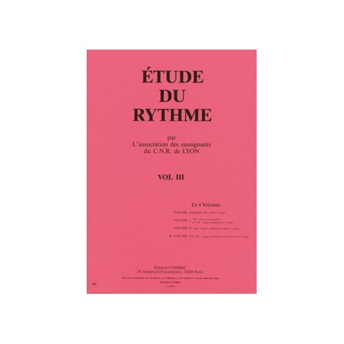 C.N.R. de Lyon - Etude du rythme Vol.3 