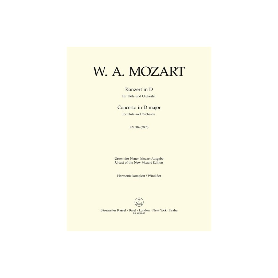 9790006457298BA4855-65 Flute Concerto In D K.314 9790006457298BA4855-65 Flute Concerto In D K.314
