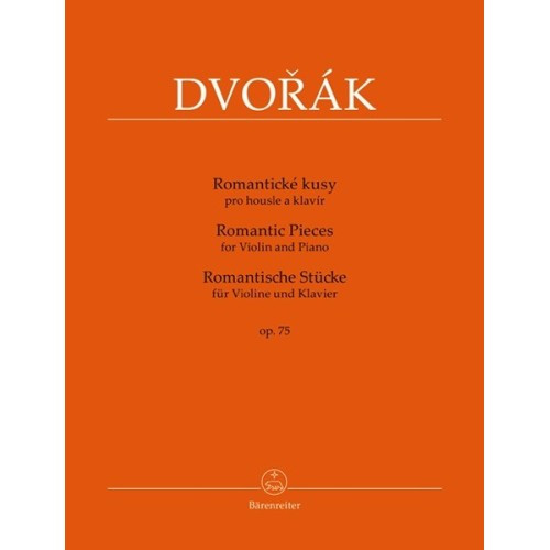 9790260107175BA9576 Romantic Pieces for Violin and Piano op. 75