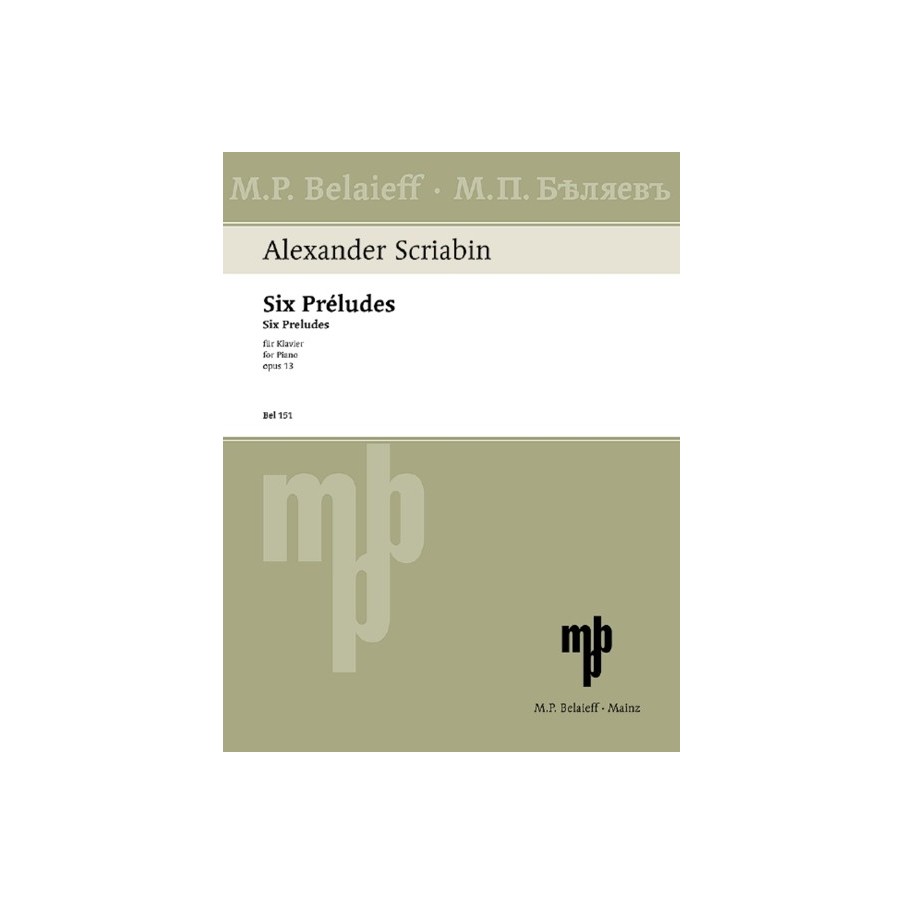 9790203000334151 BEL Six Préludes op. 13