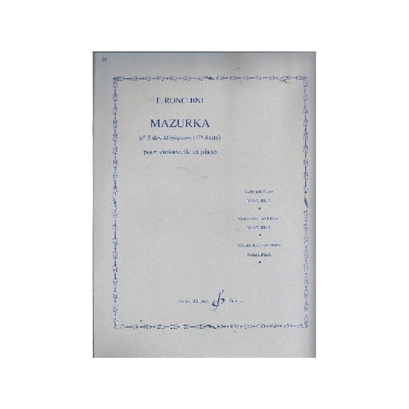 9790043937654GBCC956 Mazurka Nø5 Des Miniatures (1Ere Suite)