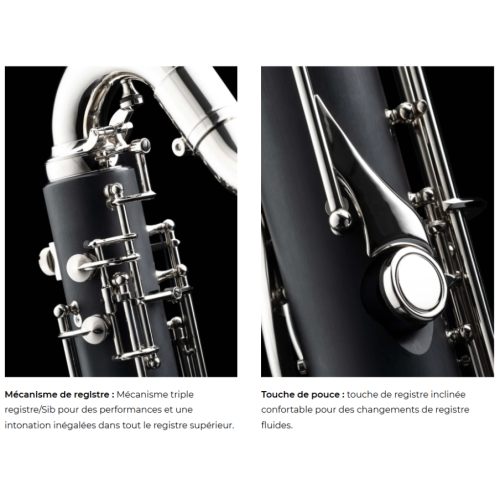 Clarinette basse en résine Alpha descendant au Do Grave - Backun Musical