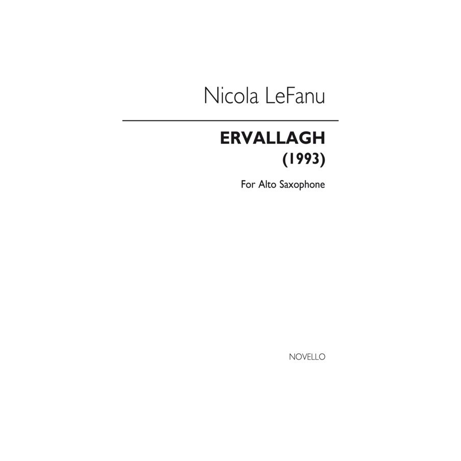 5020679169889MUSNOV120883 Ervallagh for Solo Alto Saxophone