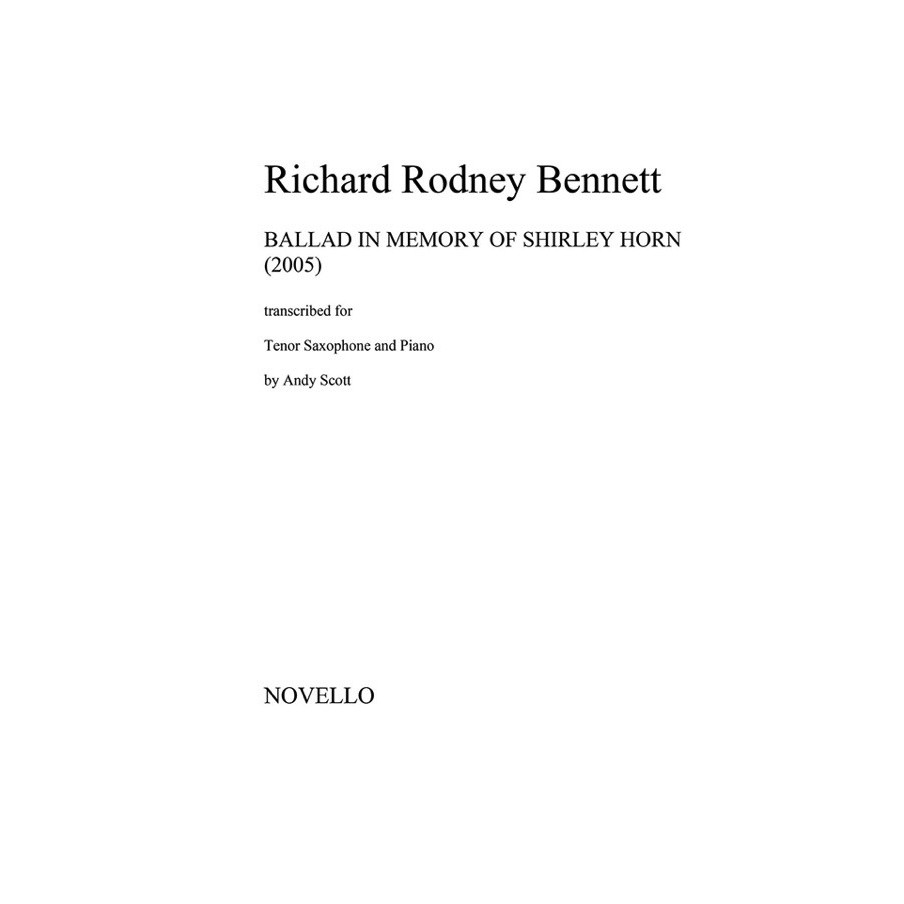 5020679230343MUSNOV958837 Ballad In Memory of Shirley Horn (Tenor Saxophone)