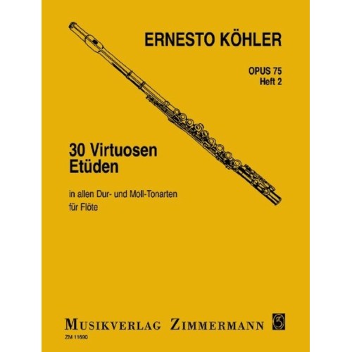 9790010116907ZZM_11690 30 Virtuoso Studies Op.75 For Flute - Book 2
