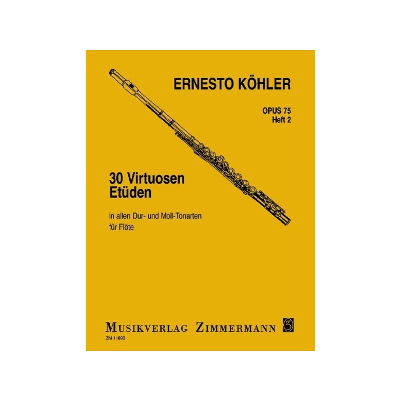 9790010116907ZZM_11690 30 Virtuoso Studies Op.75 For Flute - Book 2