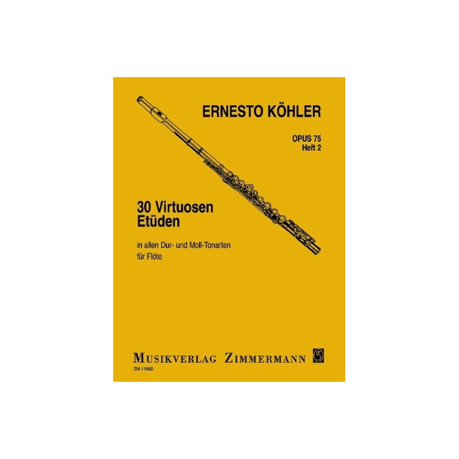 9790010116907ZZM_11690 30 Virtuoso Studies Op.75 For Flute - Book 2