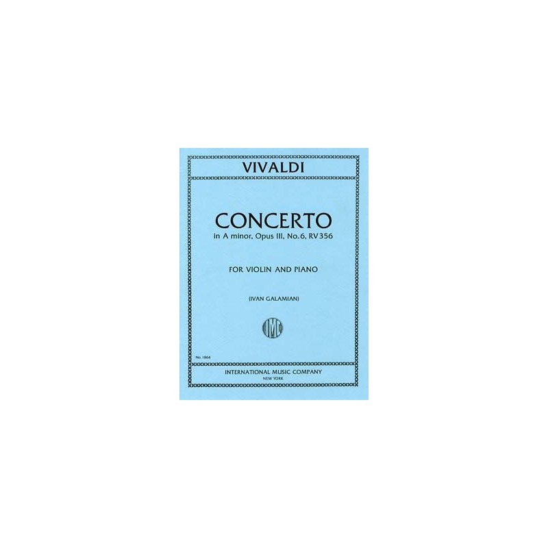 9790220414480IMC1864 Concerto Op. 3 N. 6 La M. (Galamian)