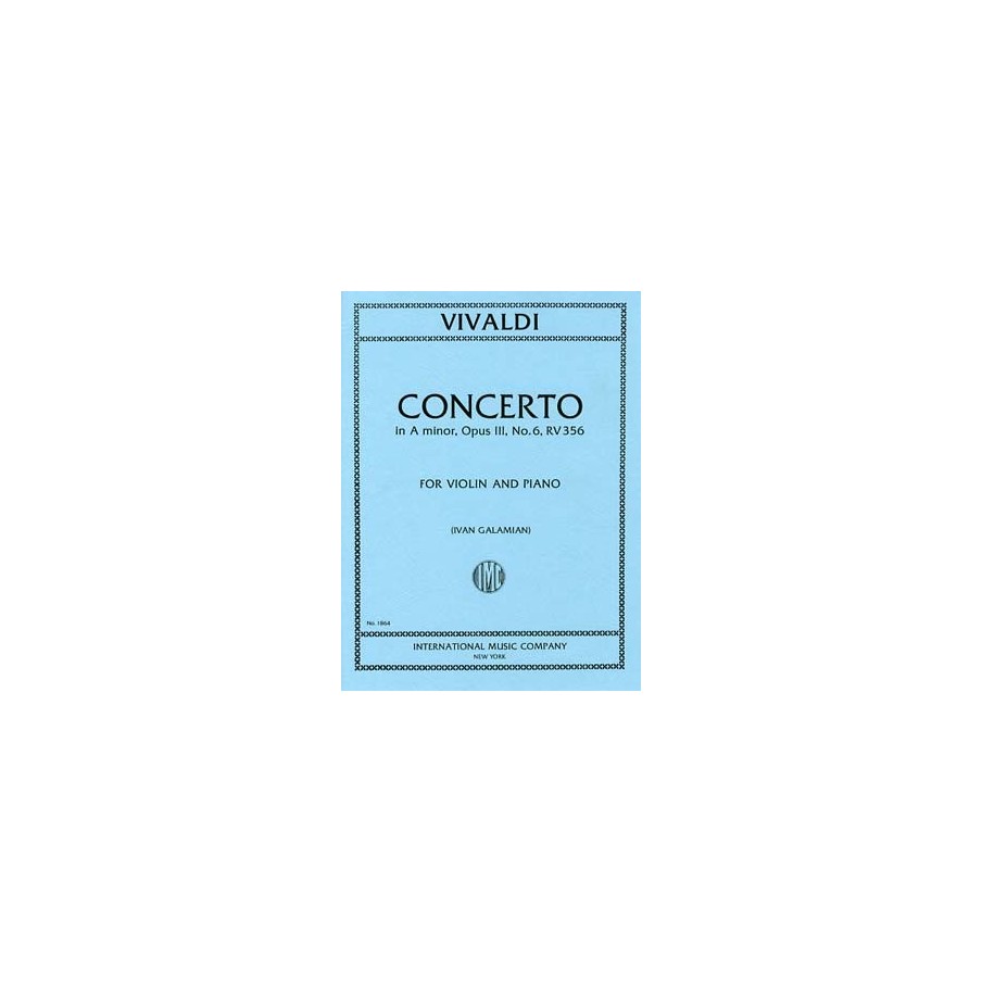 9790220414480IMC1864 Concerto Op. 3 N. 6 La M. (Galamian)