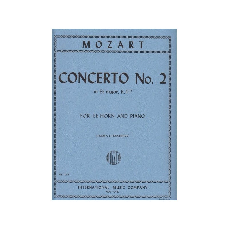 9790220415241IMC1954 Concerto N. 2 Mi B K 417 (Chambers)