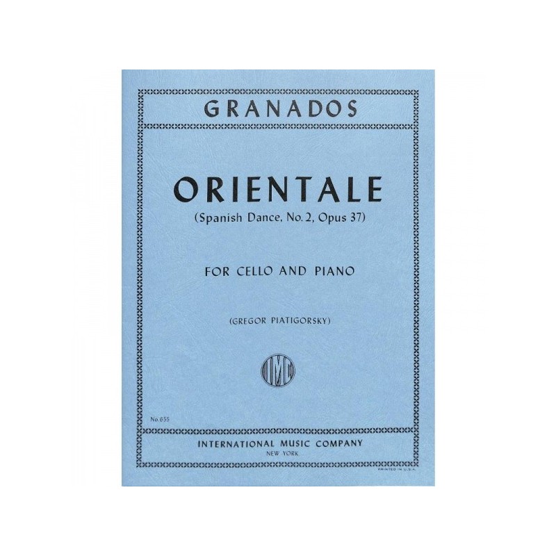 9790220405600IMC655 Danza Spagnola N. 2 (Oriental) (Piatigorsky)