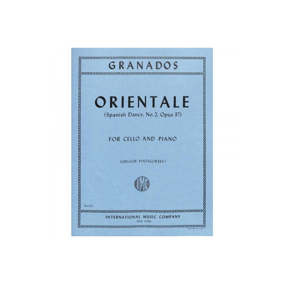 9790220405600IMC655 Danza Spagnola N. 2 (Oriental) (Piatigorsky)