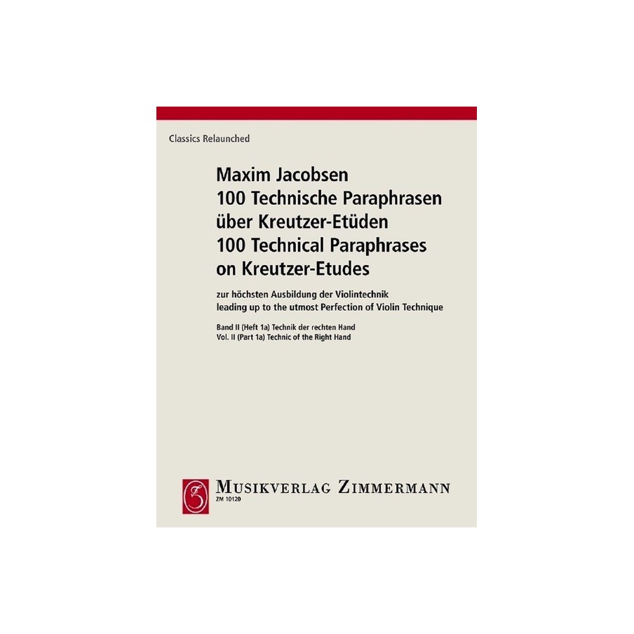Technische Paraphrasen (Kreutzer-Etüden) 2 Vol 1a 