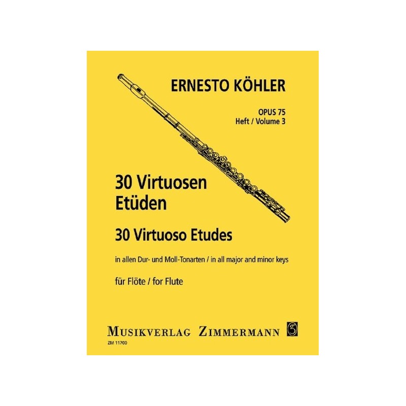 30 Virtuoso Studies Op.75 For Flute - Book 3 