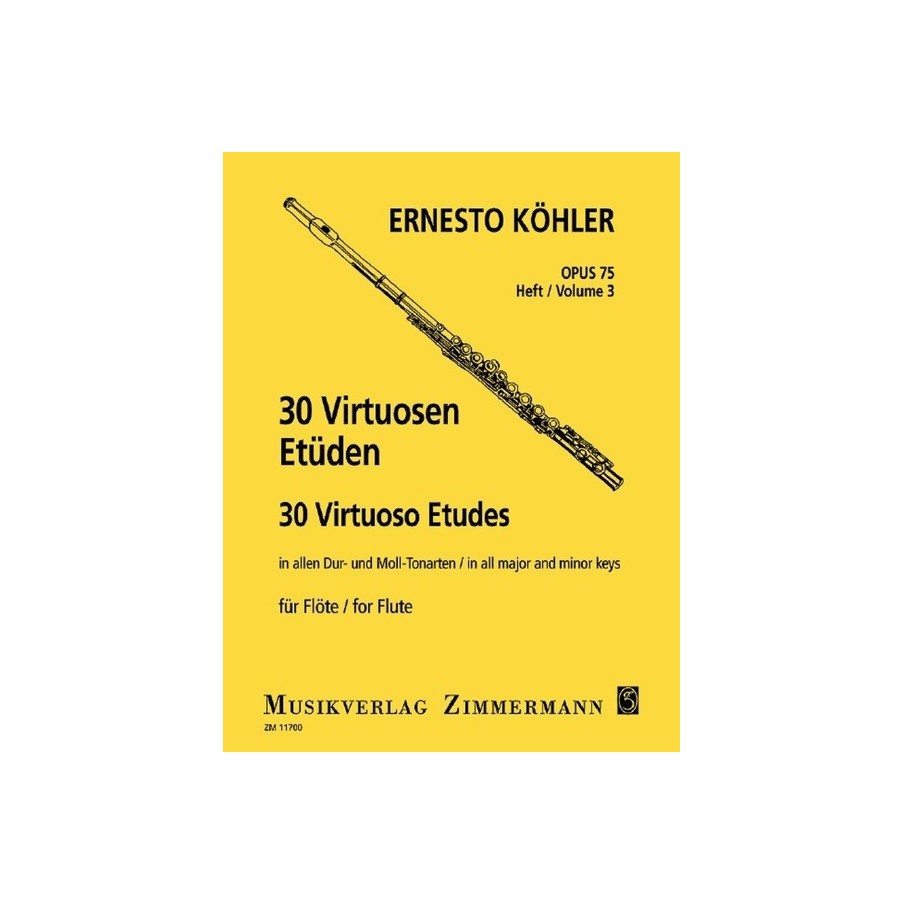 30 Virtuoso Studies Op.75 For Flute - Book 3 