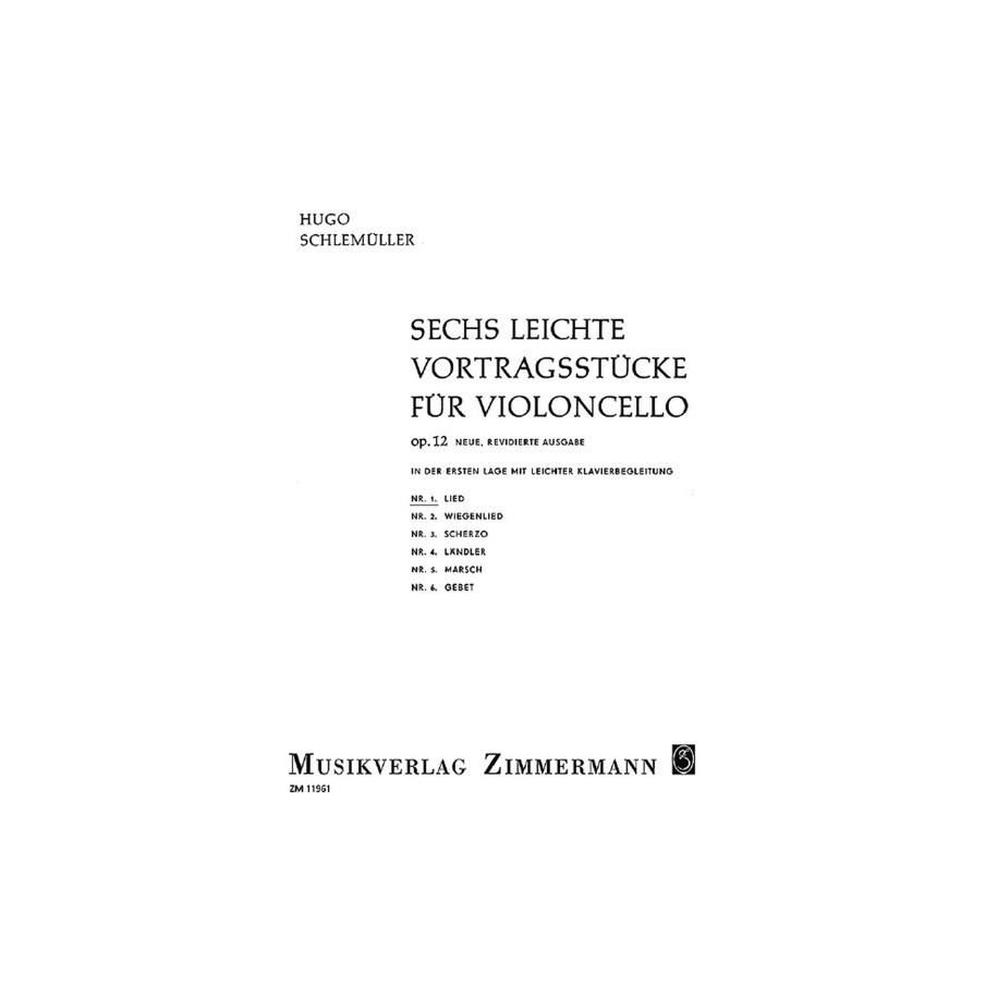 Sechs leichte Vortragsstücke op. 12/1 