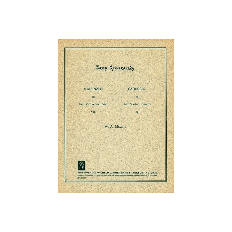 Kadenzen zu den Violinkonzerten von Mozart 