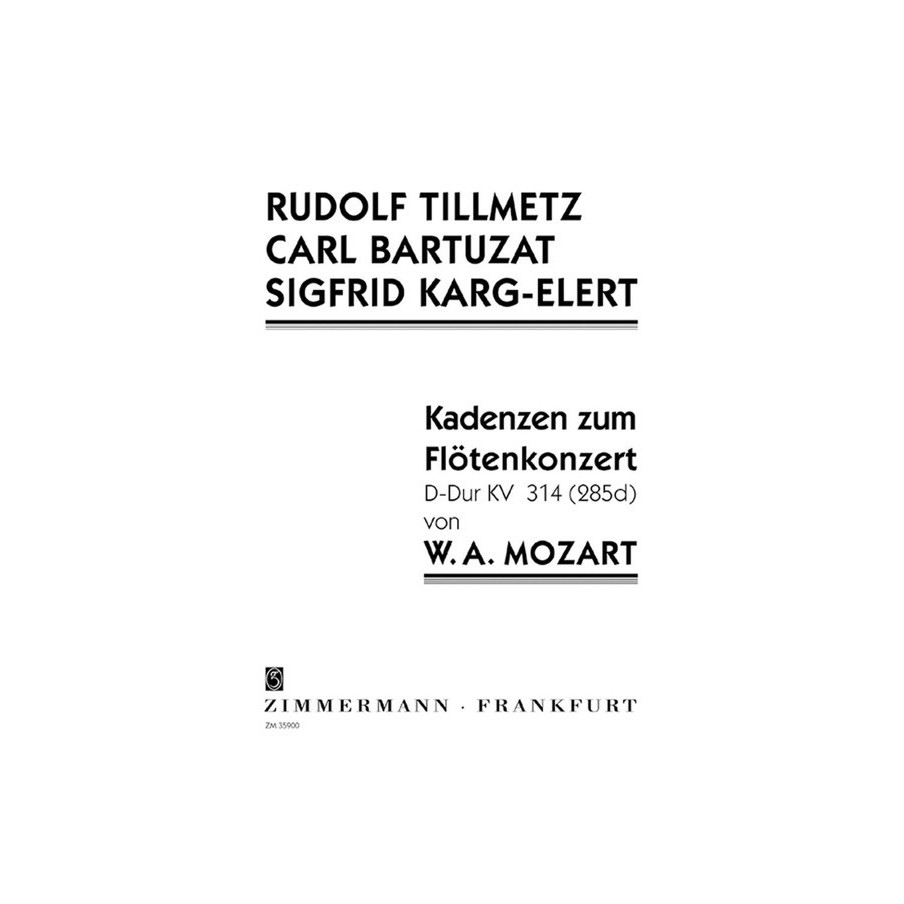 Cadenzas for the Flute Concert No. 2 D- KV 314 