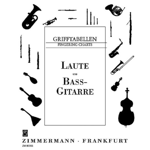 Grifftabelle für Laute und Bass-Gitarre 