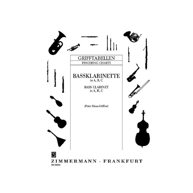 Grifftabelle für Bassklarinette in A, B, C 
