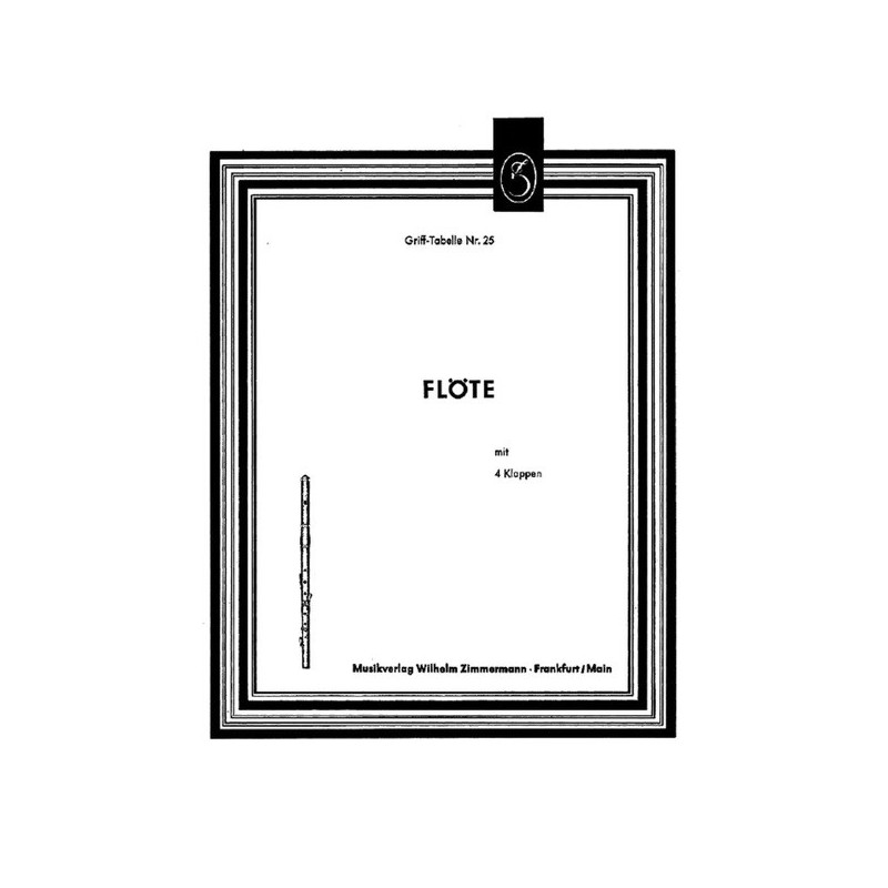 Grifftabelle für Flöte (4 Klappen) 