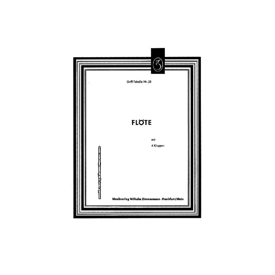 Grifftabelle für Flöte (4 Klappen) 