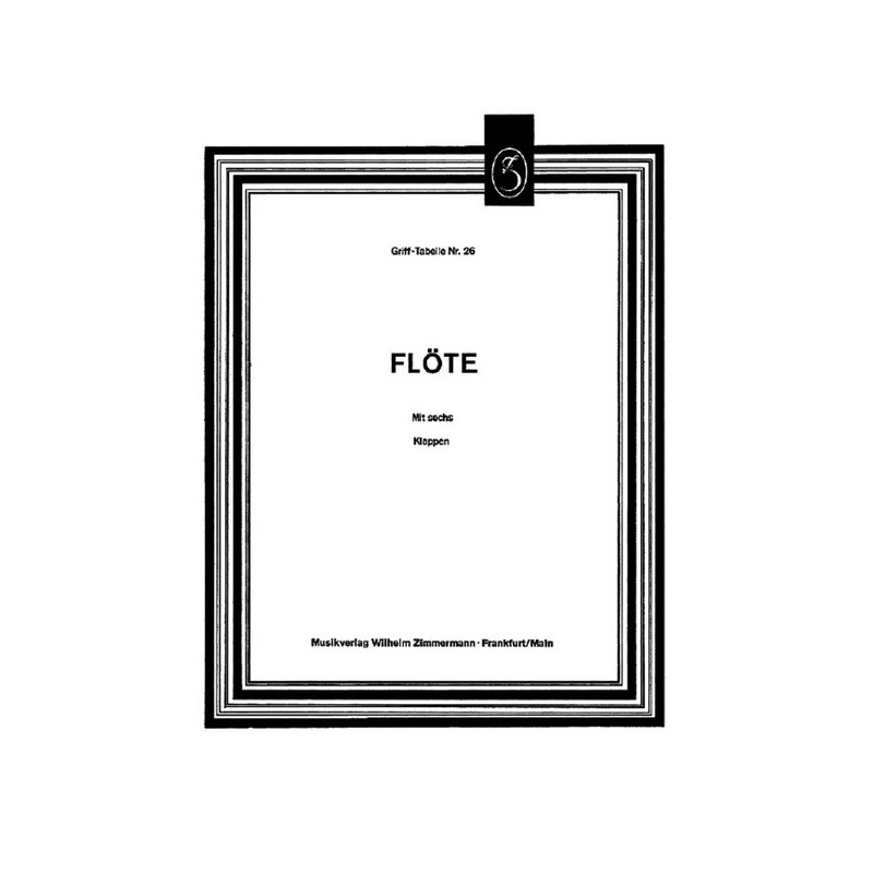 Grifftabelle für Flöte (6 Klappen) 