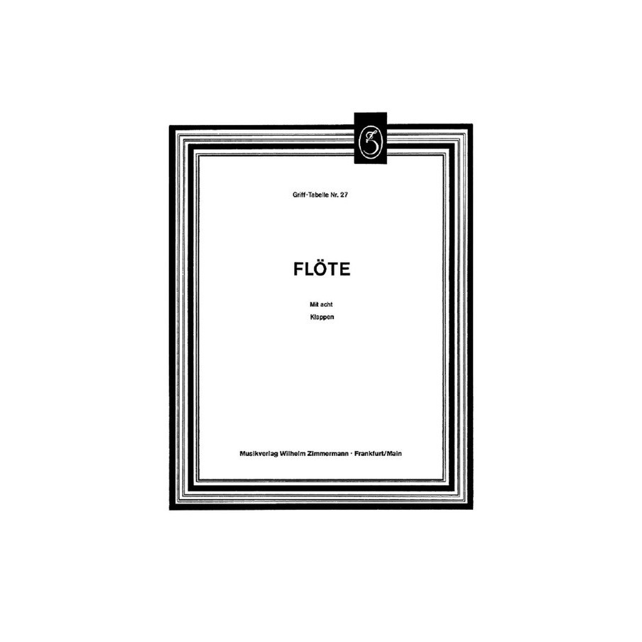 Grifftabelle für Flöte (8 Klappen) 